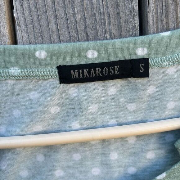 Mikarose blouse tshirt short sleeve polka dot size small - Picture 3 of 7